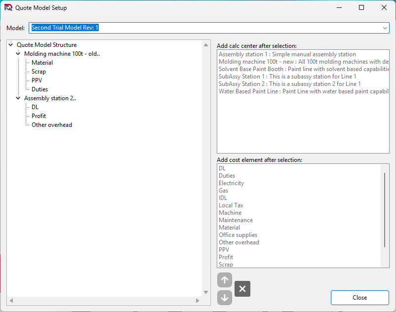 Quote Model Setup Quote Model Setup